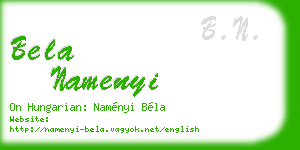 bela namenyi business card