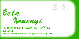 bela namenyi business card